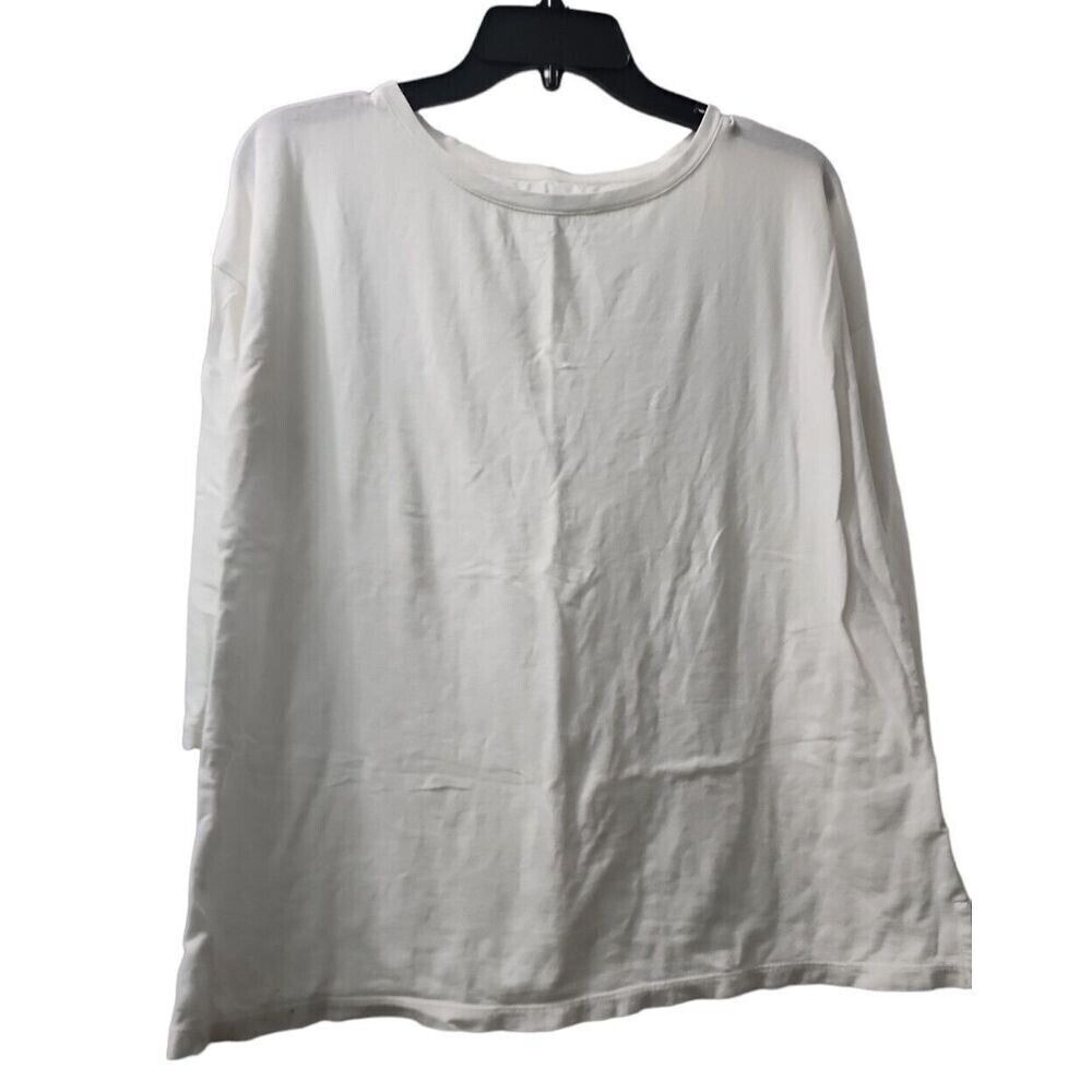 Crown & Ivy Long Sleeve T-Shirt‎ Basic Relaxed Fit White XS
